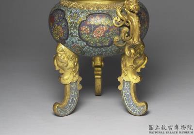 图片[2]-Copper tripod incense burner in cloisonne enamels, Qing dynasty (1644-1911)-China Archive